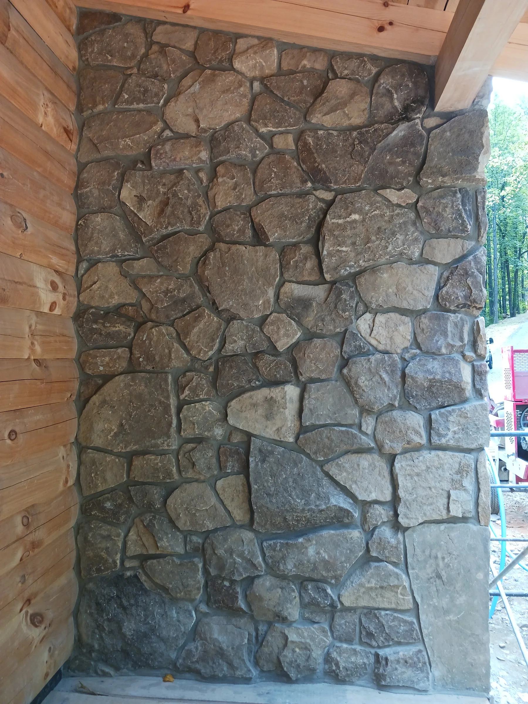 Natural stone column detail