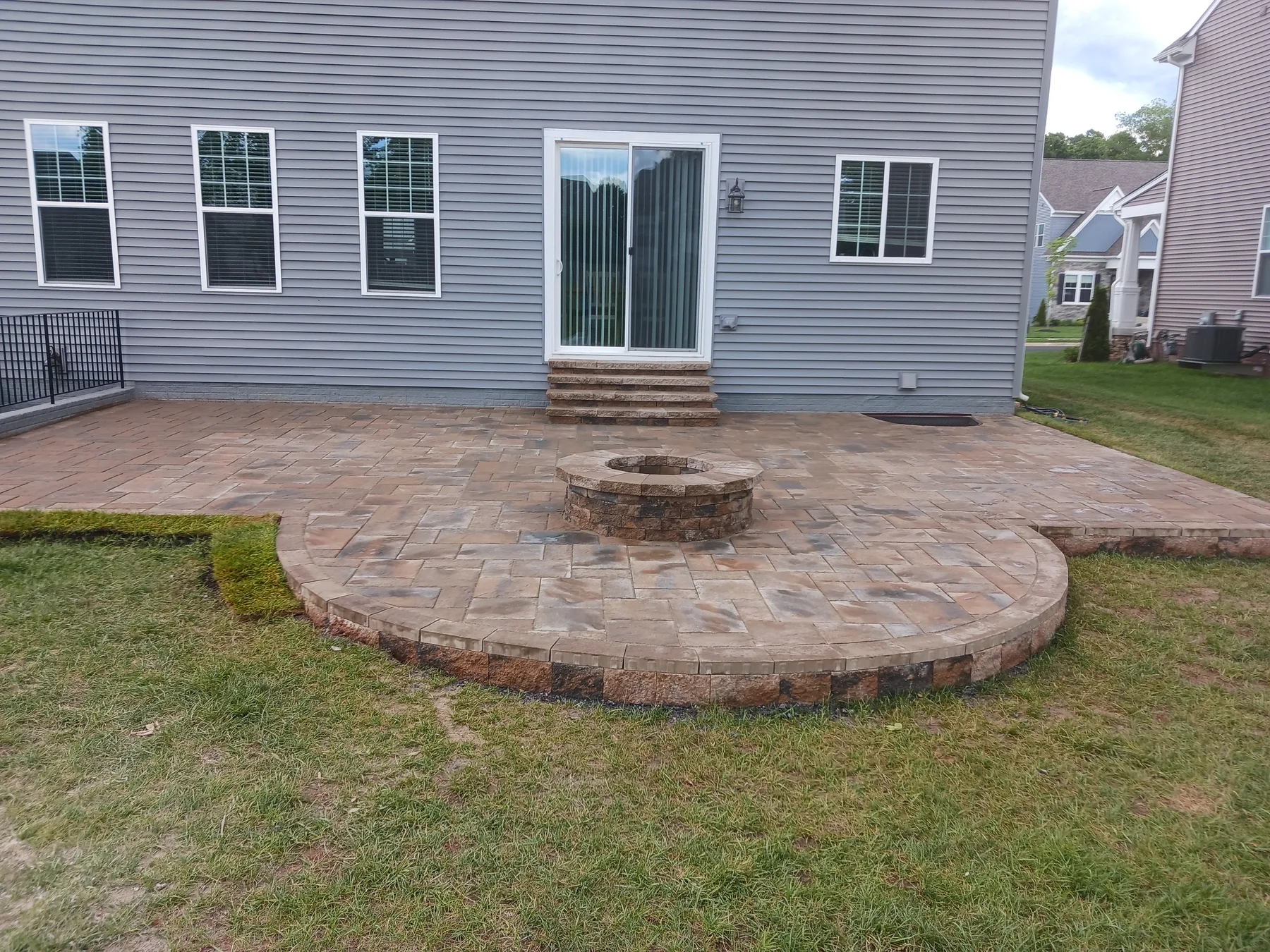 Paver patio and circular gathering area