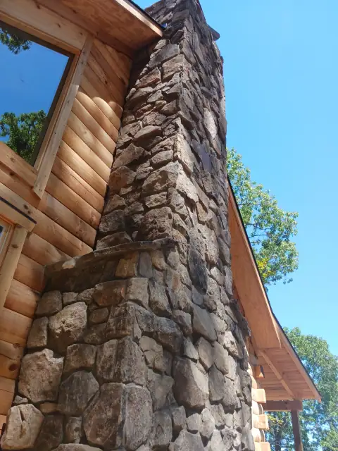 Stone chimney masonry by F. Stone Designs
