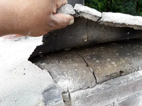 Chimney cap condition before repair