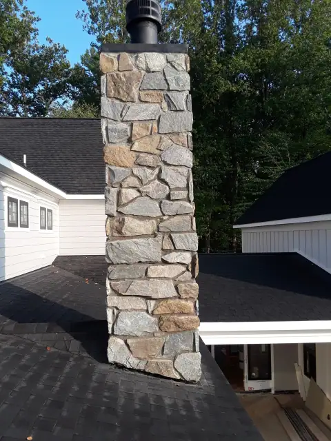 Stone chimney masonry by F. Stone Designs