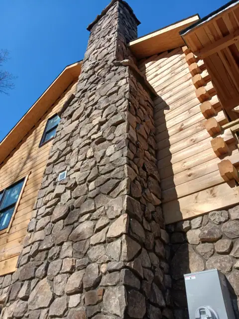 Stone chimney project by F. Stone Designs