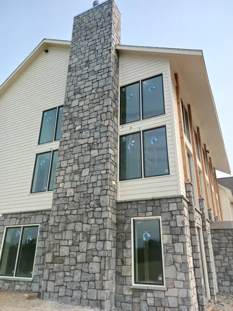 Stone chimney masonry by F. Stone Designs