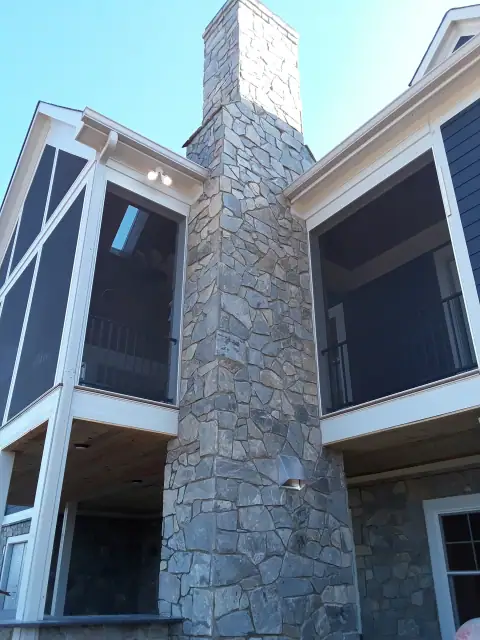 Stone chimney masonry by F. Stone Designs